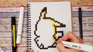 Рисуем ПИКАЧУ Рисунки По Клеточкам КАК НАРИСОВАТЬ PIXEL ART Pikachu
