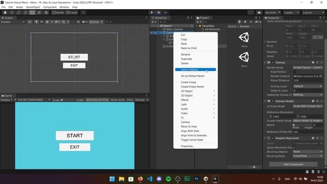 Меню в ТВОЕЙ игре - UNITY3D / Пользовательский Интерфейс, UI смотреть онлайн