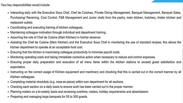 Job vacancy Chef de Cuisine Cold Kitchen смотреть онлайн