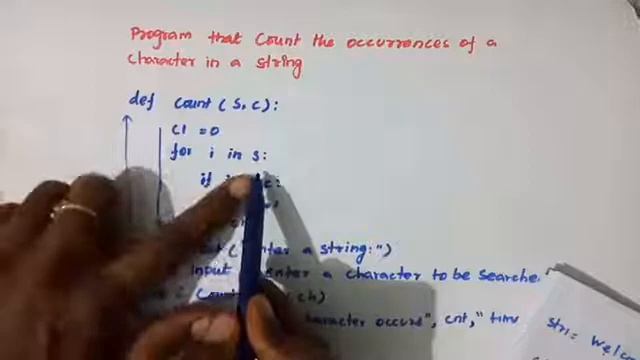 python program to count the occurrences of a character in the given string смотреть онлайн
