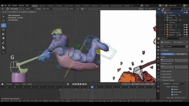 BLENDER 2.93 Делаю анимацию тест и привыкание к риггу смотреть онлайн