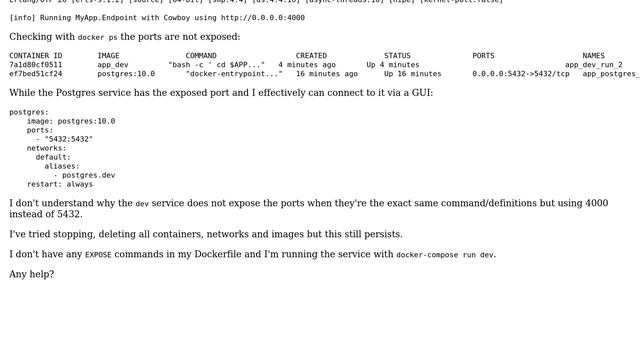 Docker compose service does not expose ports смотреть онлайн