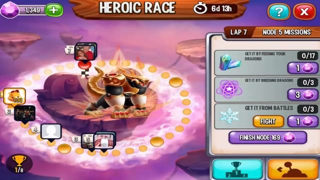 Heroic Race High Realm Dragon Lap 8 Node 2 Missions Walkthrough Episode 9 In Dragon City смотреть онлайн