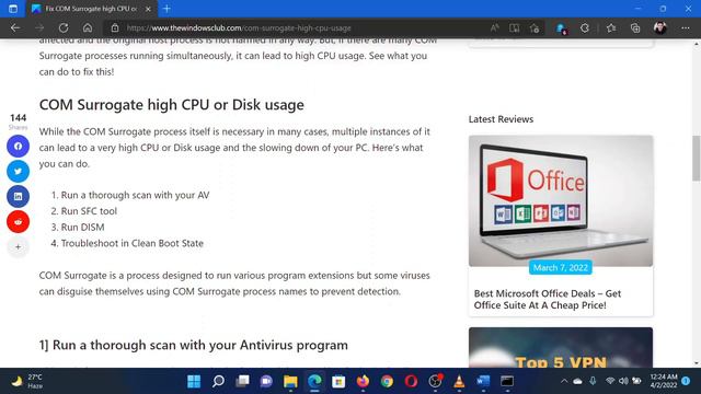 Fix COM Surrogate high CPU or Disk usage in Windows 11/10 смотреть онлайн