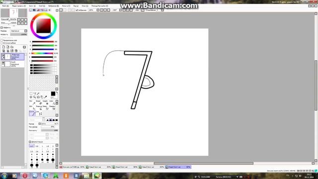 Paint Tool SAI как нарисовать логотип(в данном случае Creative7play)