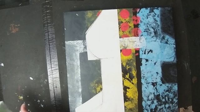 Abstract Transformation With Stencils, Chalk Markers And Oil Paint