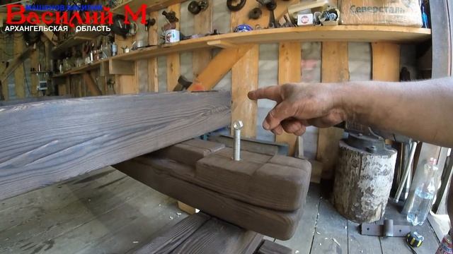 КРОВАТЬ ИЗ БРУСА в стиле LOFT Своими руками рустикальный стиль. Loft-style log bed смотреть онлайн