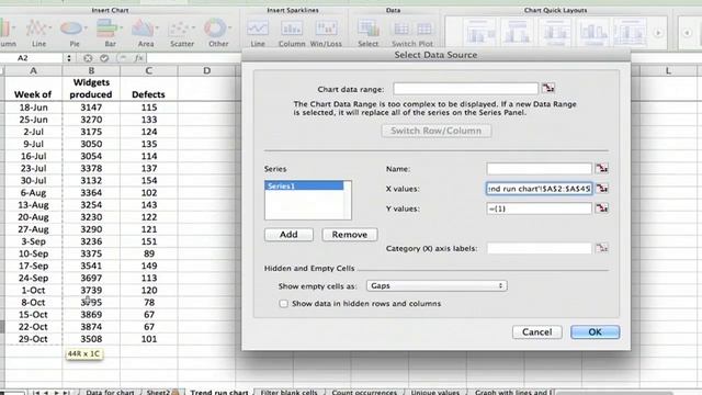 How to Set Up a Trend/Run Chart in Excel : Using Excel смотреть онлайн