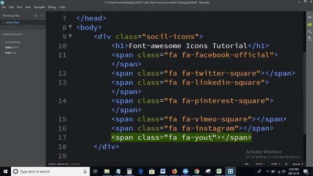 Social Media Icons | Css Tutorial For Beginners - 19 | How To Apply Styles to Social Icons смотреть онлайн