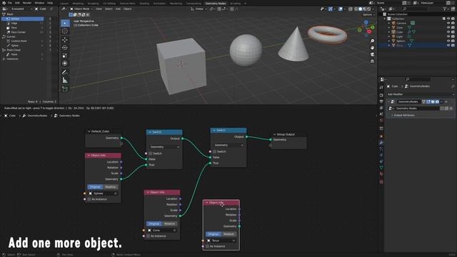Calling Multiple Objects with Switch Nodes (Geometry Nodes, Grease Pencil, Blender) смотреть онлайн
