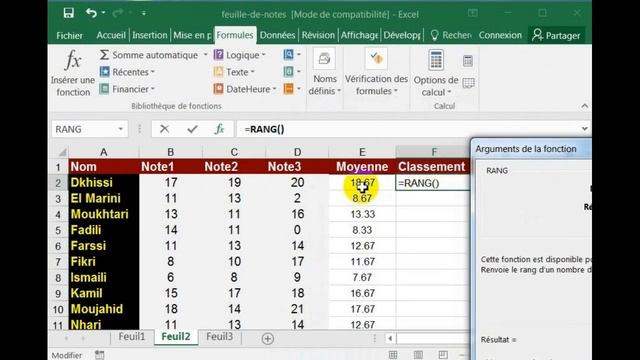 Classement avec la fonction Rang sur Microsoft Excel смотреть онлайн