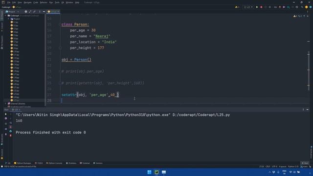 L25 - getattr(), setattr(), hasattr(), delattr() functions in Python || Python Complete Course смотреть онлайн