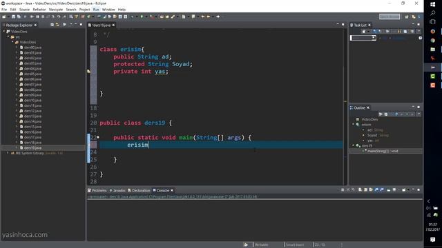 JAVA - 19 - public, protected, private ve this deyimleri смотреть онлайн