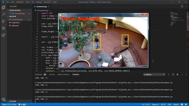 Motion Detection opencv and python смотреть онлайн