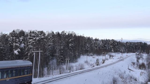 Паровоз Л-2344 с ретропоездом "Русское Рождество" смотреть онлайн