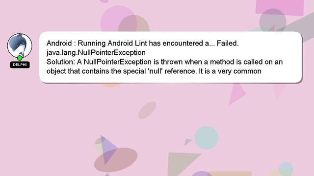 Android : Running Android Lint has encountered a... Failed. java.lang.NullPointerException смотреть онлайн