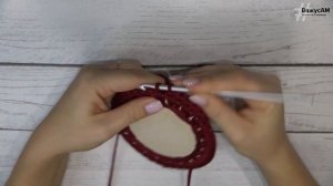 Как связать КОРЗИНКУ из полиэфирного ШНУРА КРЮЧКОМ с деревянным дном | Узор ГАЛОЧКА | #ВяжусАМ