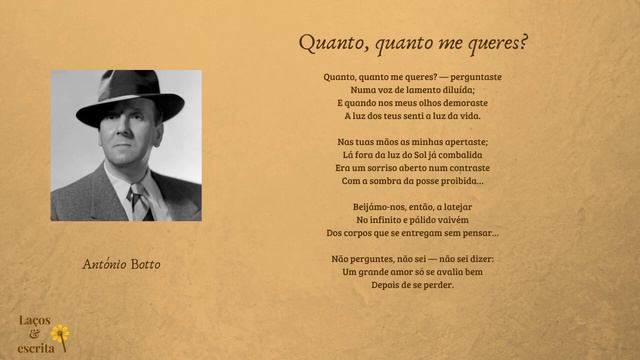 Quanto, Quanto Me Queres...- Antônio Botto