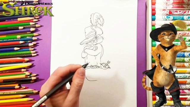 How to draw Puss in Boots | Shrek 5 / Как нарисовать Кота в сапогах Шрек 5 смотреть онлайн