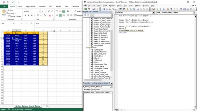 Insert and Delete Rows and Columns in Excel by Using VBA Code смотреть онлайн