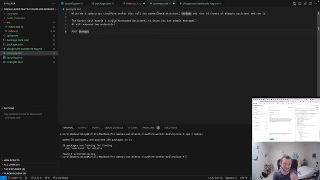 [Part 1/3] Hacking on openai.assistants + cloud fare workers + TypeScript смотреть онлайн
