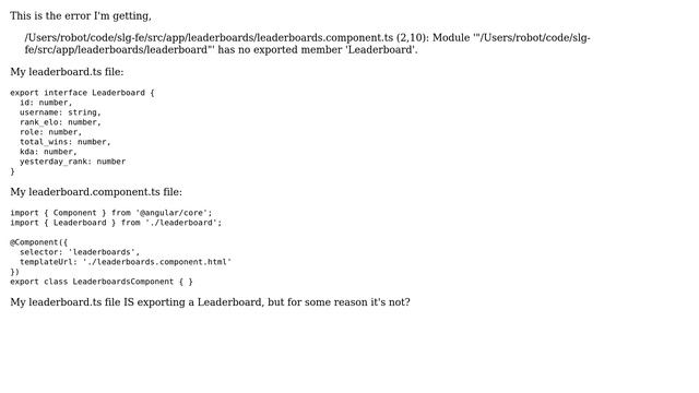 Module has no exported member, export interface (2 Solutions!!) смотреть онлайн
