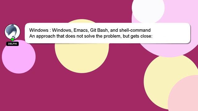 Windows : Windows, Emacs, Git Bash, and shell-command смотреть онлайн