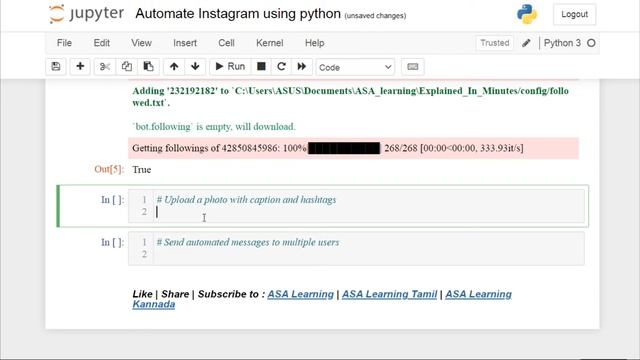 Automate Instagram using Python in just 2 lines of code | Explained in Minutes | ASA Learning смотреть онлайн