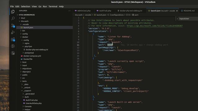 vscode vscodium PHP XDebug Отладка из docker контейнера - пример (codeception test, symfony debug) смотреть онлайн