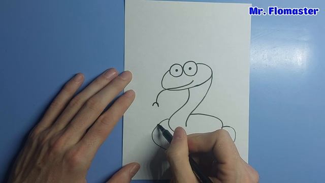 Как Рисовать Змею ? - Рисунки для детей / How to Draw a Snake ? смотреть онлайн