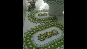 Вязанные коврики крючком для ванной комнаты. Идеи для вдохновения.