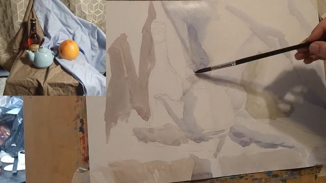 ДО "Диалог" занятия по изобразительному искусству "Акварельный натюрморт с грейпфрутом" часть 1 смотреть онлайн