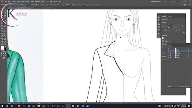 Adobe Illustrator : How to Draw A Coat Fashion Flat from Sketch / Fashion Illustration смотреть онлайн