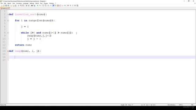 Insertion sort in python смотреть онлайн