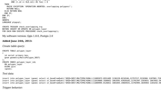 Why postgis st_overlaps reports Qgis' "avoid intersections" generated polygon as overlapping... смотреть онлайн