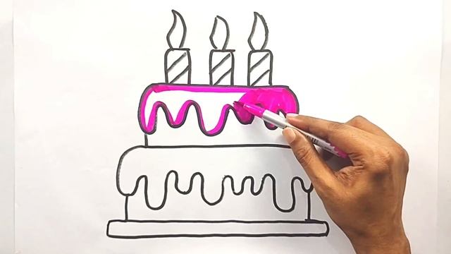 Drawing Cake | Fun and Easy Birthday Cake Drawing Ideas ?✏️ | Easy kids Painting смотреть онлайн
