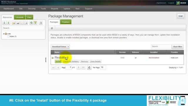 How to install the Flexibility 4 MODX template смотреть онлайн