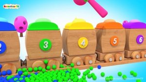 Игрушечный Паровоз и Шарики  Детское образование Учим Цвета и Цифры