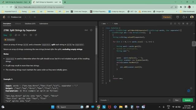 Split Strings by Separator #leetcode #leetcodequestionandanswers #arrays #googleinterview #strings смотреть онлайн