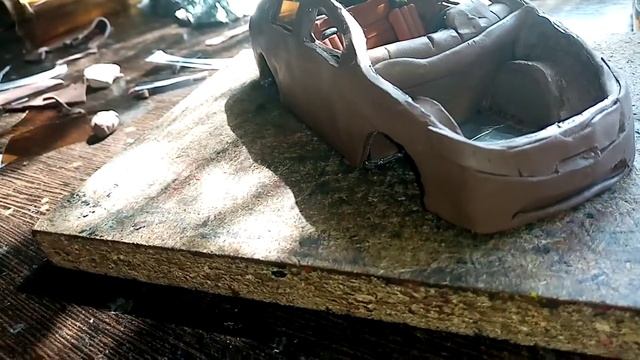 Леплю машину из пластилина KIA RIO, стадия лепки смотреть онлайн