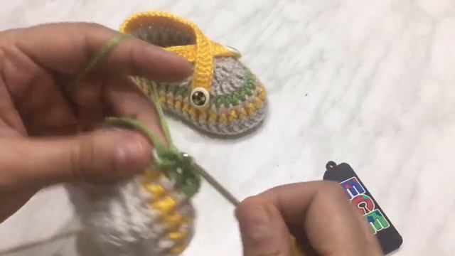 Tığ Işi Kolay Tarz Bebek Ayakkabısı / Bebek Patiği /Kızbebek Ve Erkekbebek Ayakkabı / Baby Booties