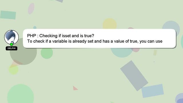 PHP : Checking if isset and is true? смотреть онлайн