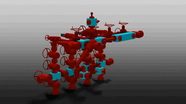 3-1/16" 15M choke manifold AutoCAD 3D смотреть онлайн