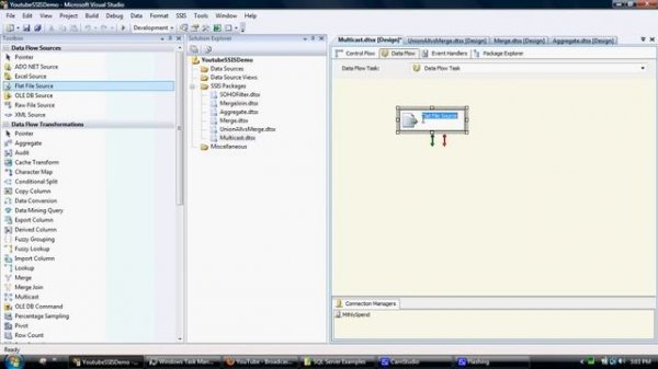 Demonstration of Multicast transformation in SQL Server Integration Services (SSIS)