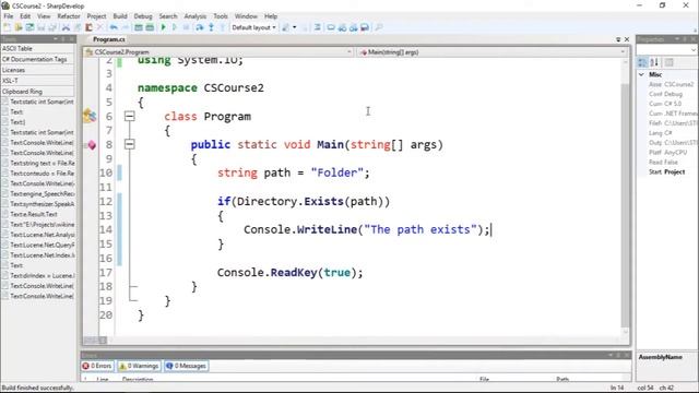 C# Intermediate I Tutorial 7 - Verify if Directory Exists смотреть онлайн