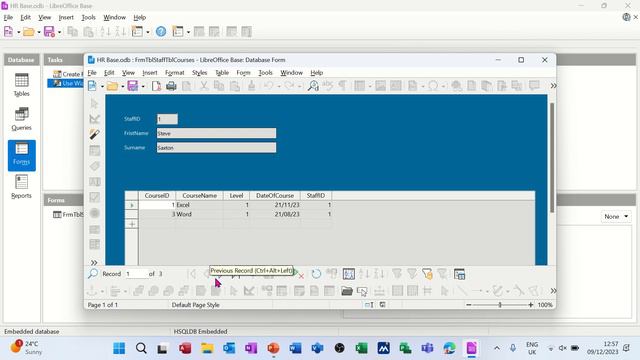 How to create a sub form in LibreOffice Base database смотреть онлайн