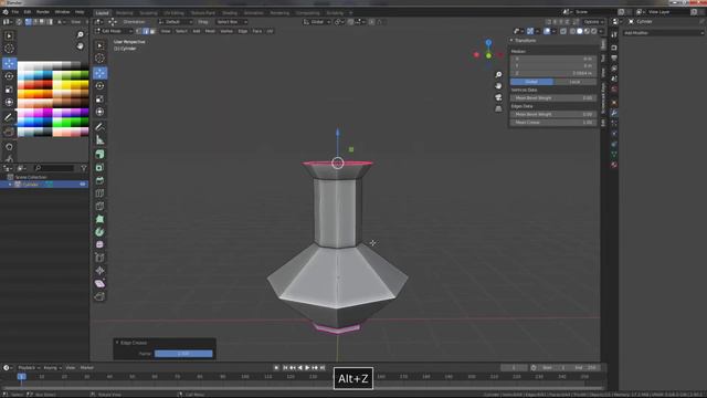 Инструмент Edge Crease в Блендере . Blender Edge Crease. смотреть онлайн
