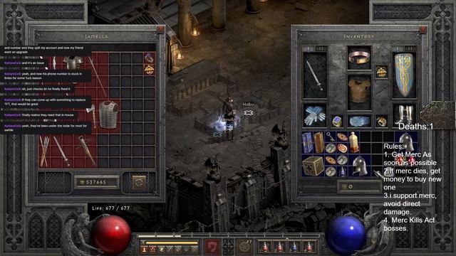Sick Today so Maybe Diablo Nm Today? Merc Beats Diablo 2 Challenge~! смотреть онлайн