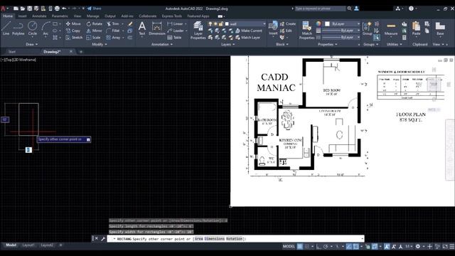 AutoCAD 2022 || Making A Simple Floor Plan In AutoCAD 2022: Part 1 Of 3 || AutoCAD 2d Drawing