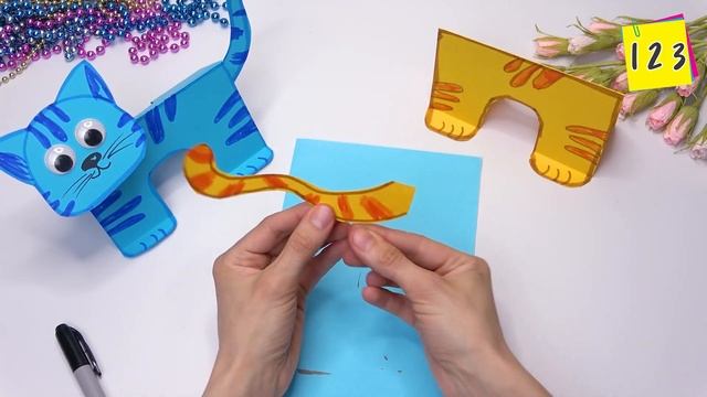 Cute Paper CAT | Moving paper toys | Easy Paper crafts смотреть онлайн